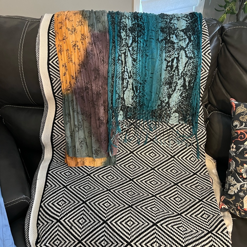 Unlisted Multicolor Floral and Lace Scarves